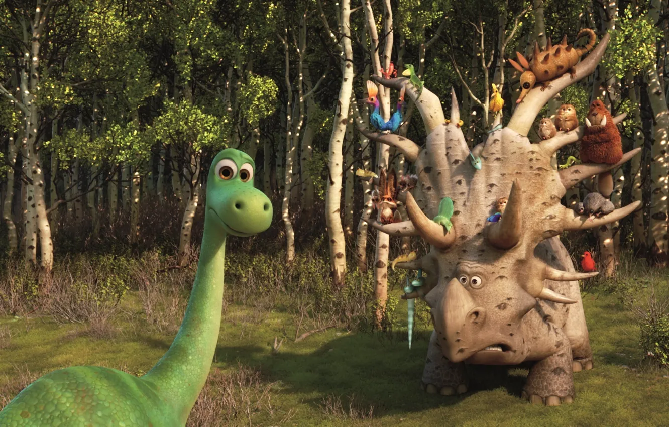 Photo wallpaper cinema, Disney, Snake, eyes, rabbit, tree, birds, movie