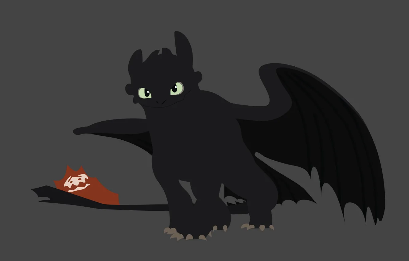 Photo wallpaper toothless, Toothless, Minimalism, How to Train Your Dragon
