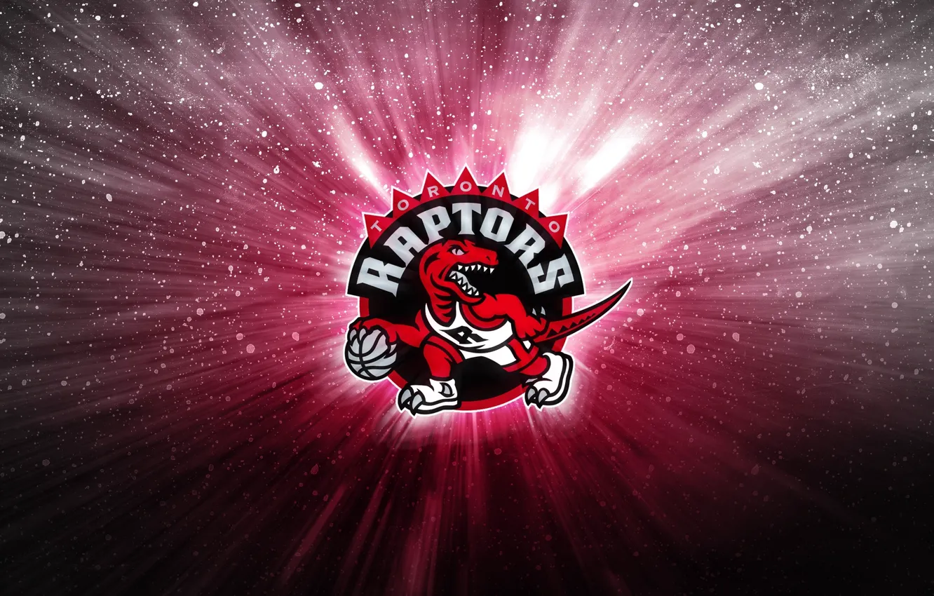 Photo wallpaper Red, The ball, Sport, Basketball, Dinosaur, Logo, NBA, Toronto Raptors