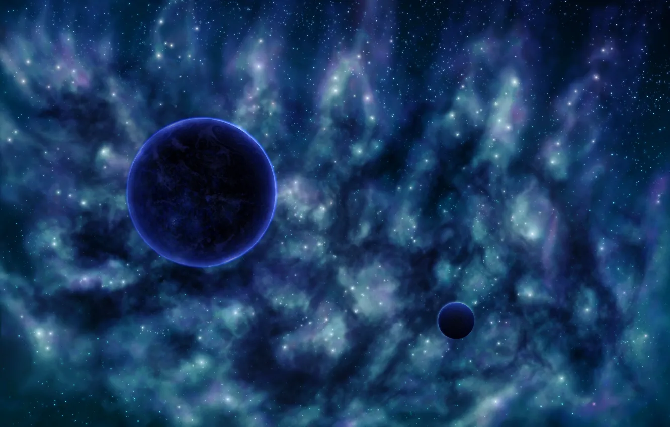 Photo wallpaper stars, nebula, the universe, planet