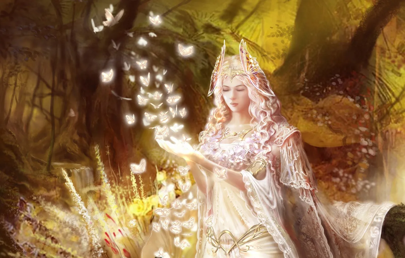 Photo wallpaper girl, butterfly, art, Legend of the Cryptids