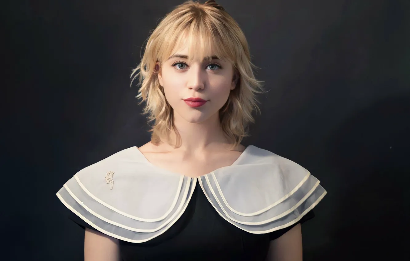 Photo wallpaper actress, beauty, cute girl, white collar, Caylee Cowan, Kayleigh Cowan, blonde.portrait