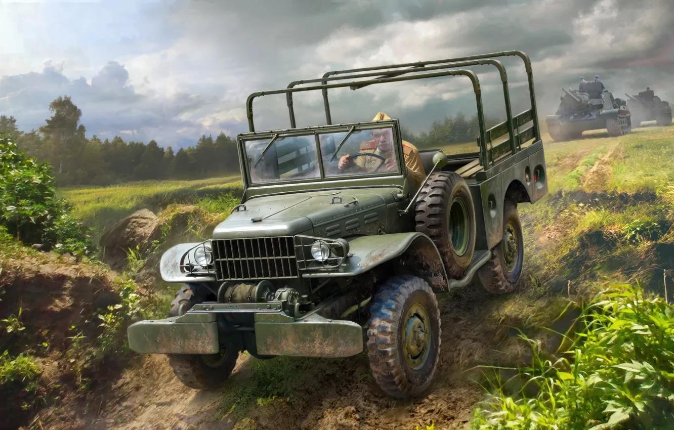 Photo wallpaper SUV, USA, USSR, Lend-lease, Vladimir Nartov, Dodge WC-52