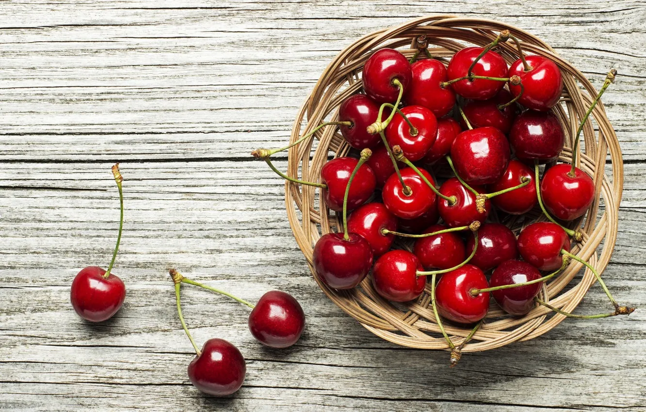 Photo wallpaper cherry, berries, Board