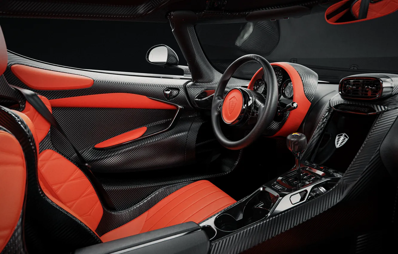 Photo wallpaper interior, Koenigsegg, the wheel, carbon, salon, inside, seat, car interior