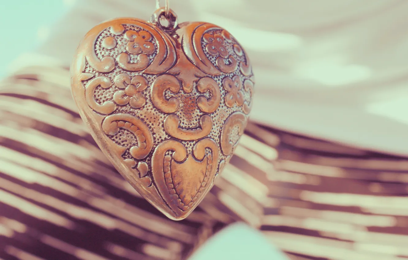 Photo wallpaper heart, pendant, decoration, engraving