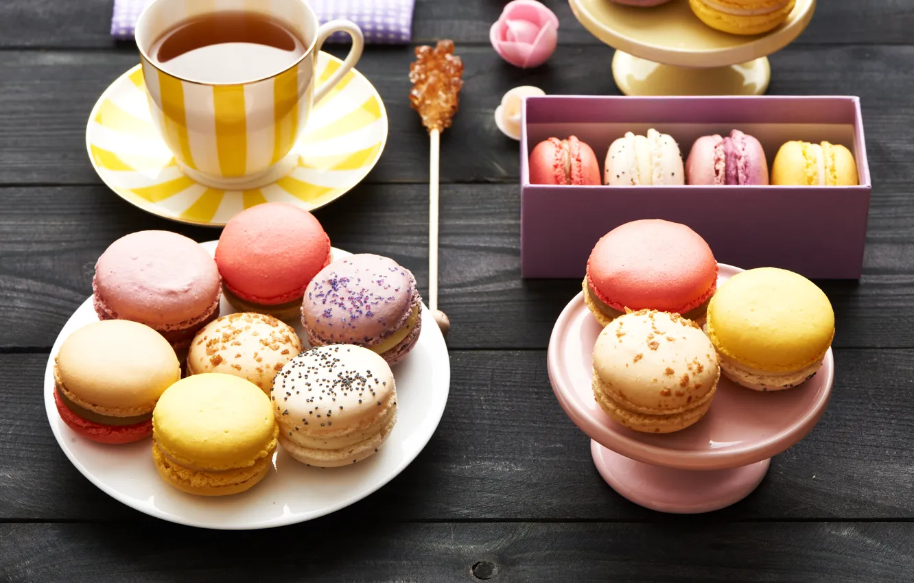 Photo wallpaper colorful, cookies, dessert, sweet, dessert, cookies, macaron, almond