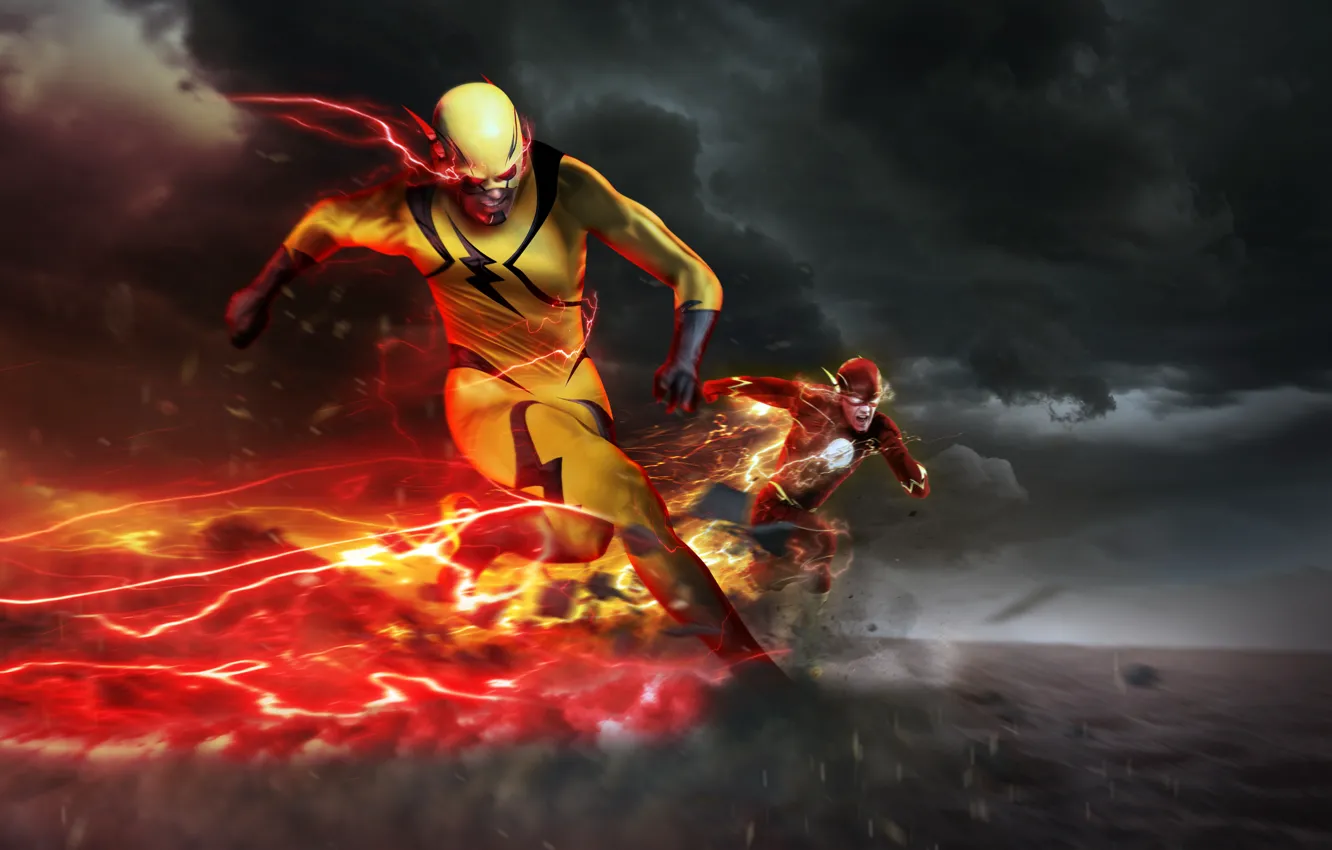 Photo wallpaper speed, chase, the series, art, dc comics, Flash, Barry Allen, Reverse-Flash