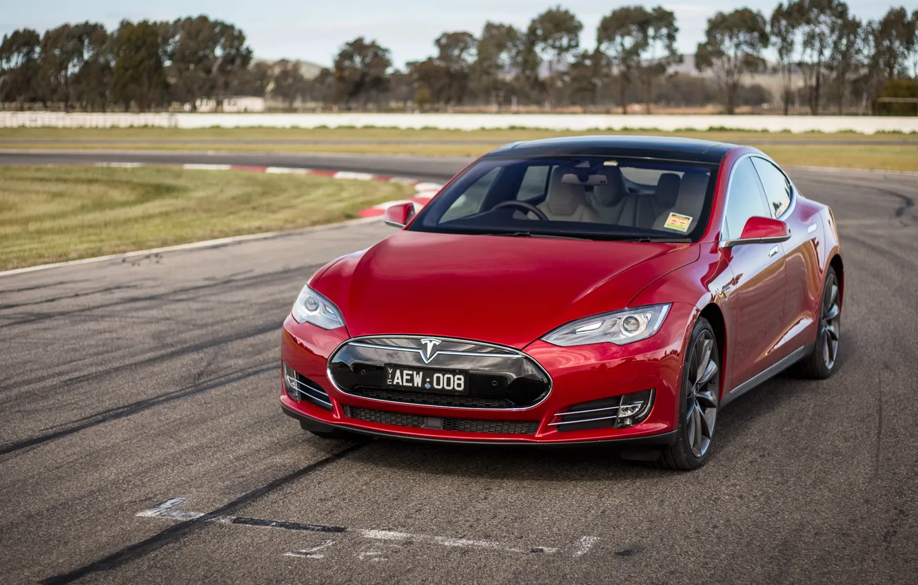 Photo wallpaper Tesla, Model S, Tesla, electric car