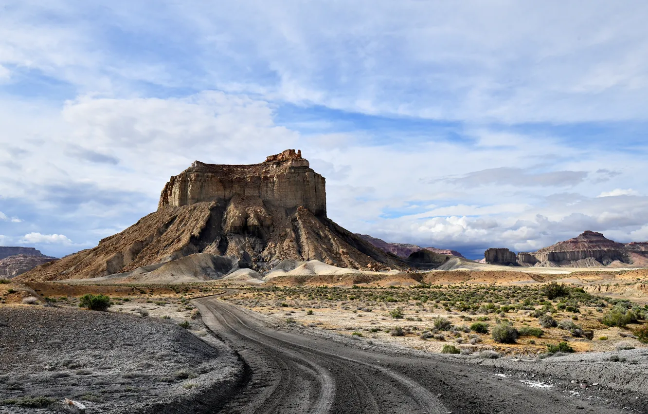 Photo wallpaper Clouds, Mountains, Road, USA, USA, Clouds, Mountains, Roads