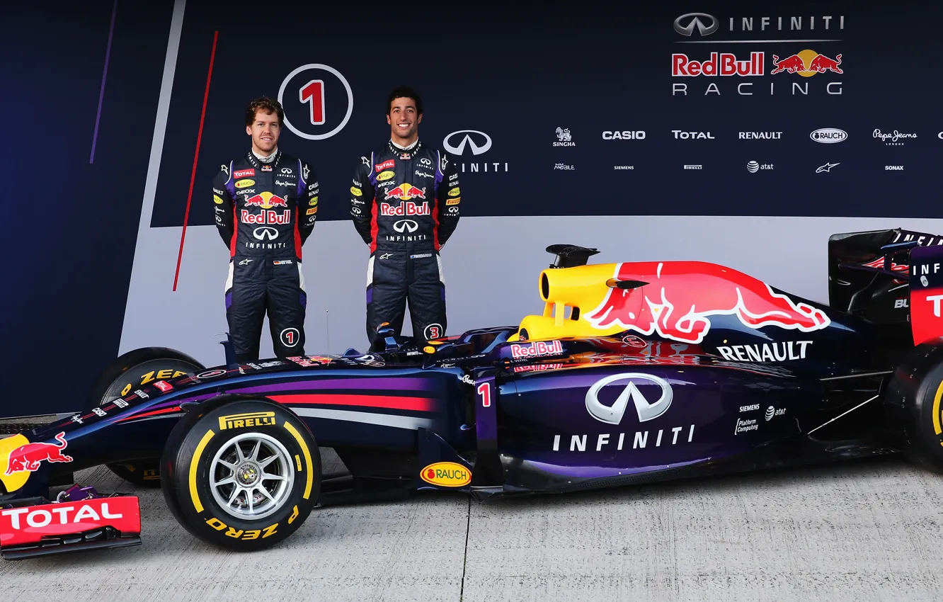 Photo wallpaper Formula 1, Vettel, champion, Reb Bull Racing, RB10, 5th multiple of
