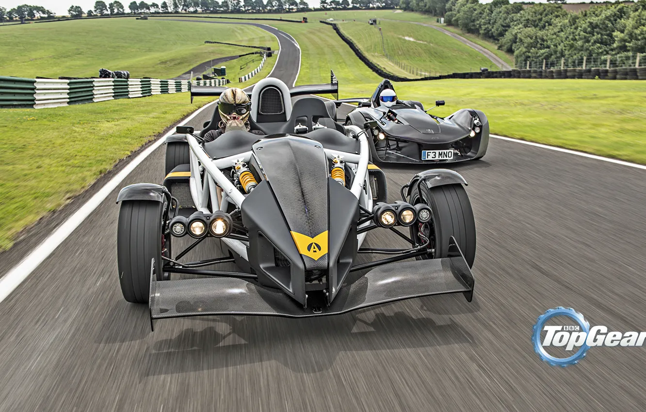 Photo wallpaper Top Gear, Cars, Speed, Front, Day, Stig, Ariel Atom, Track