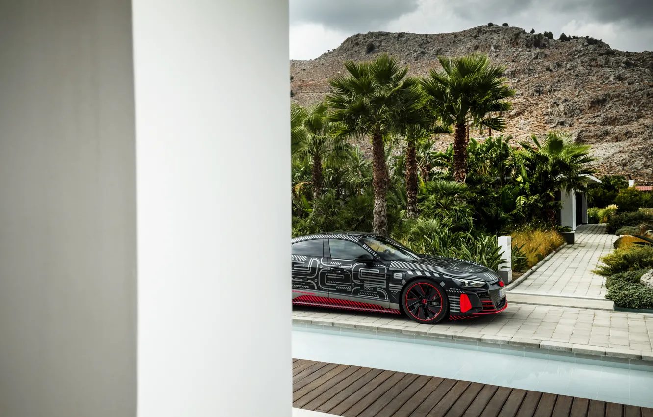 Photo wallpaper Audi, coupe, plants, 2020, RS e-Tron GT Prototype