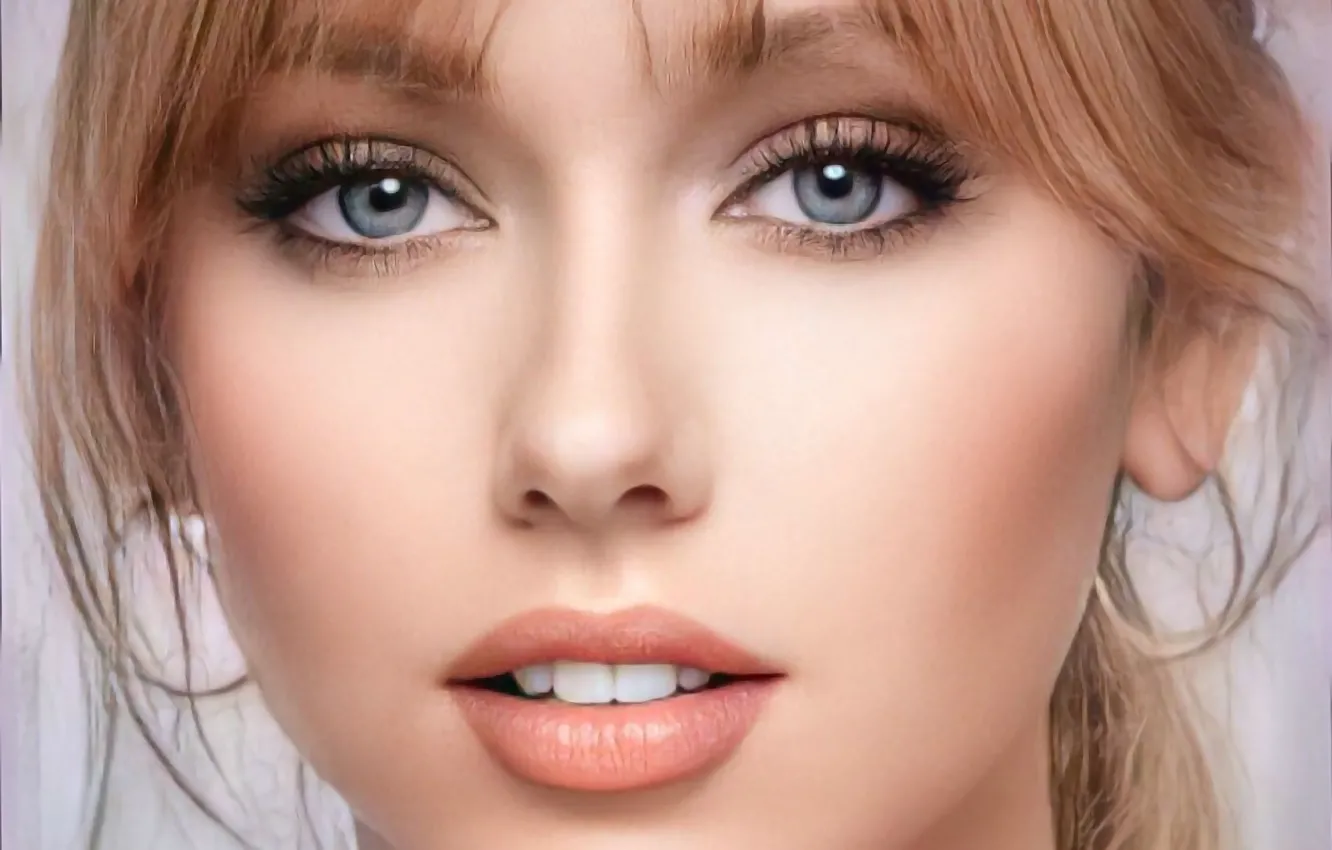 Photo wallpaper girl, blue eyes, beautiful, pretty, face, blonde, attractive, handsome