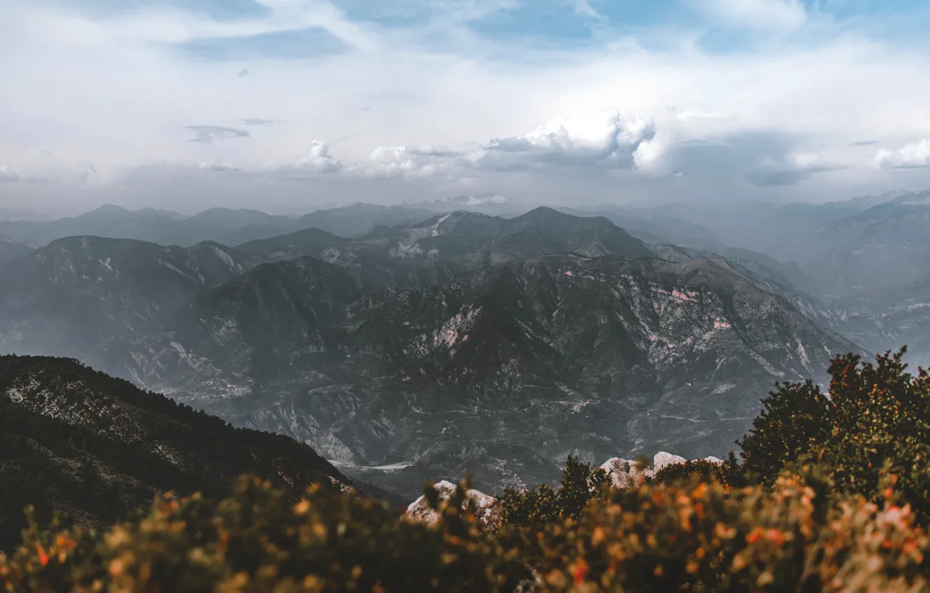 Photo wallpaper the sky, snow, mountains