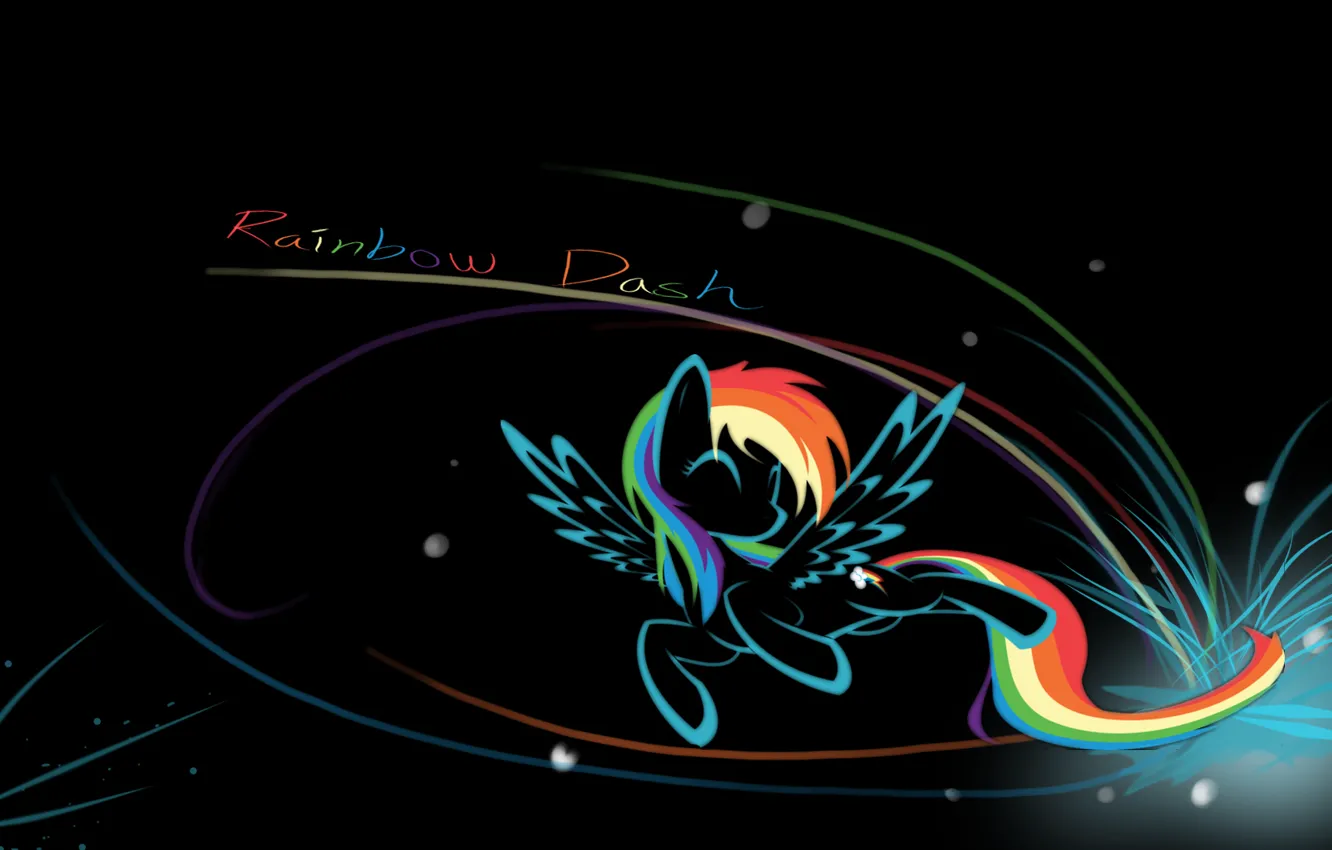 Photo wallpaper background, the inscription, black, rainbow, my little pony, rainbow dash, mlp, dash