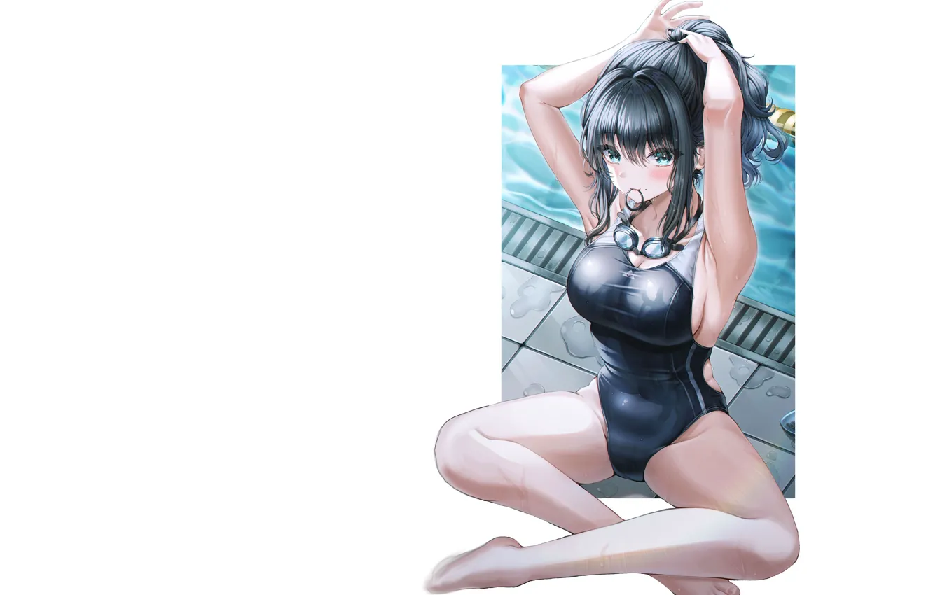 Photo wallpaper kawaii, girl, hot, sexy, pool, anime, pretty, swimsuit