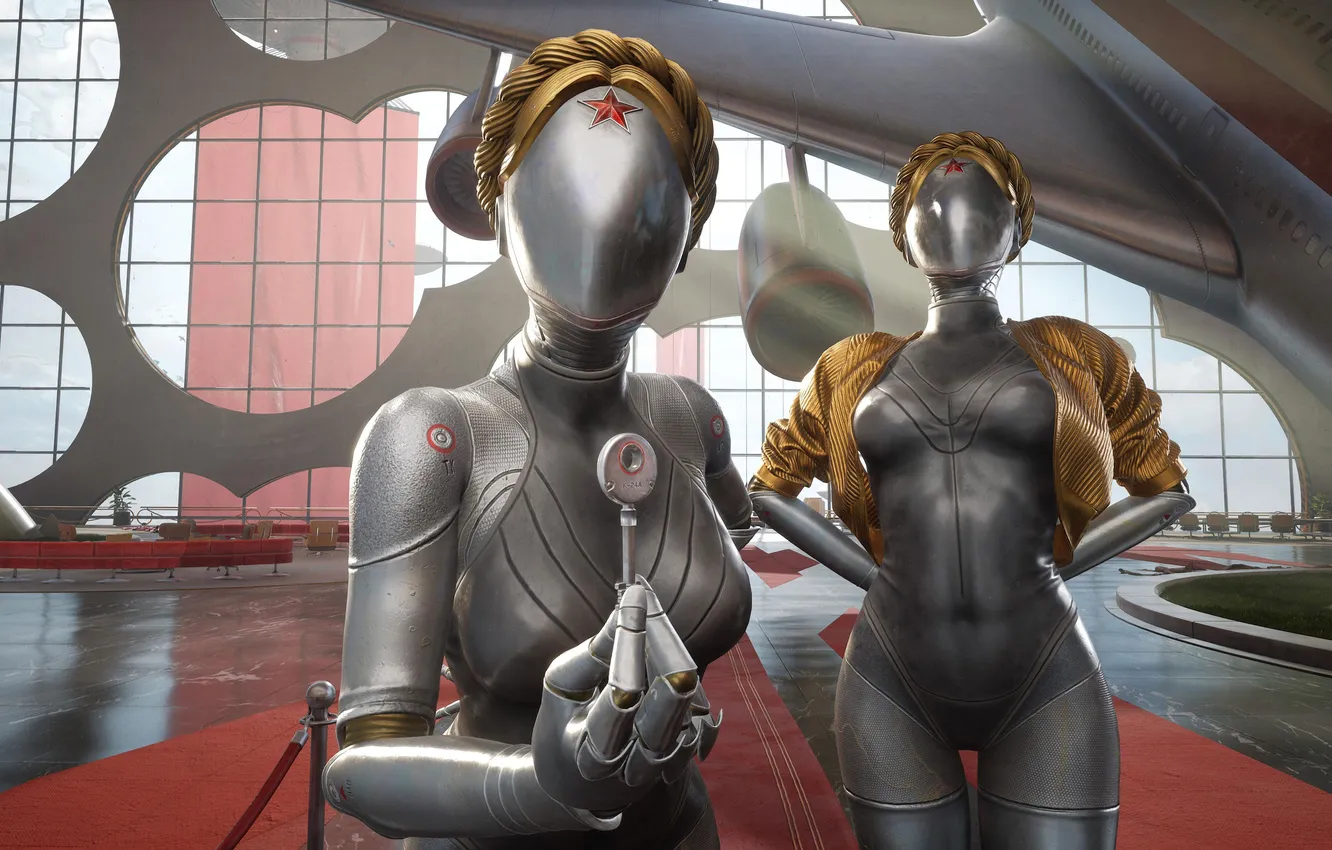 Photo wallpaper key, hall, Twins, Atomic Heart
