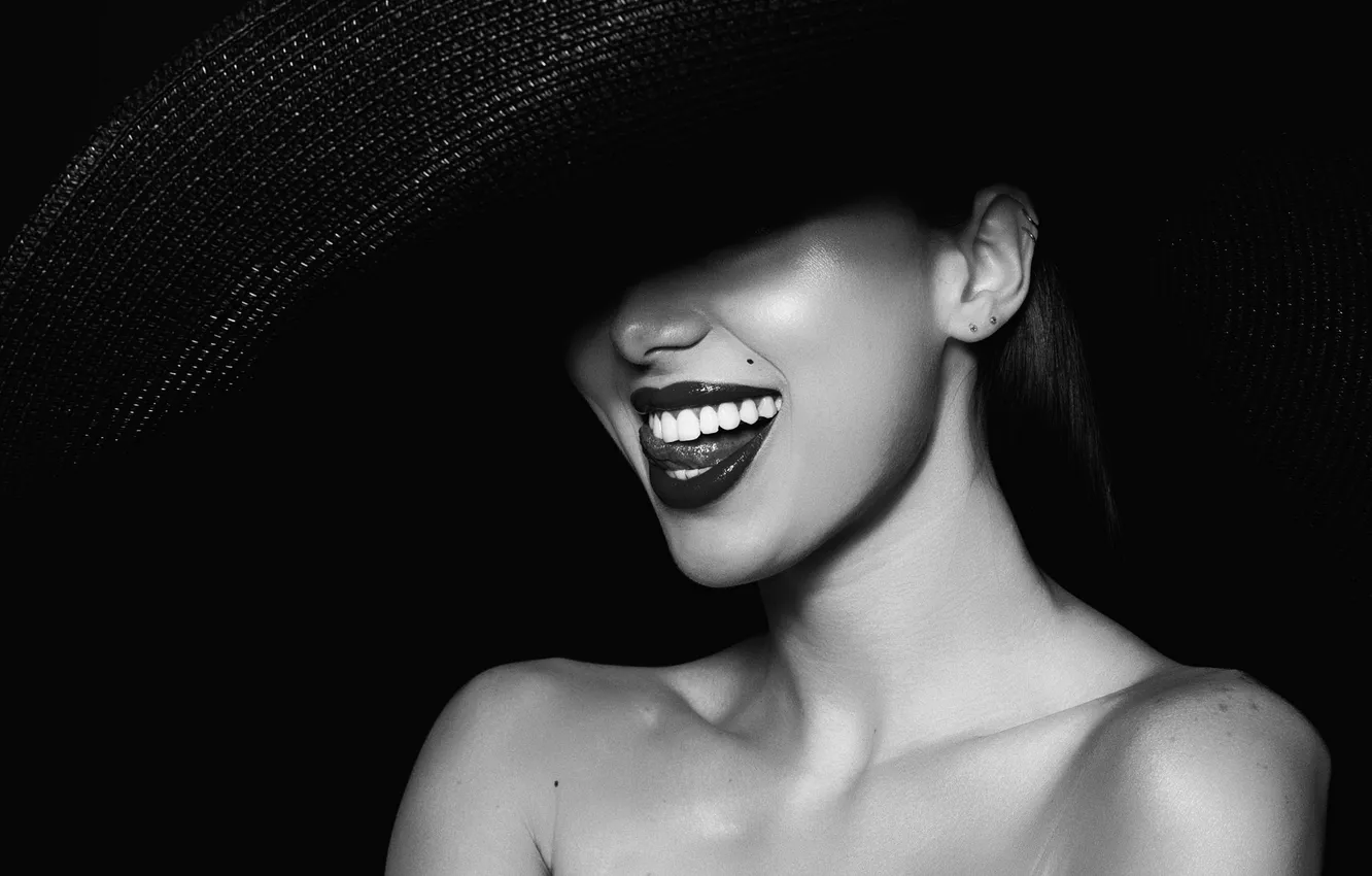 Photo wallpaper language, girl, light, face, pose, smile, style, mood