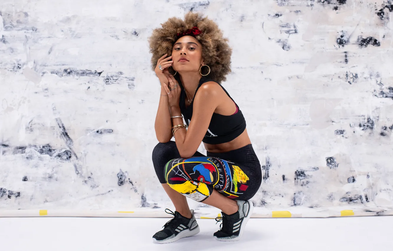 Photo wallpaper gym, leggings, woman fitness, Buttock, activewear, woman exercises, woman streching, woman workout