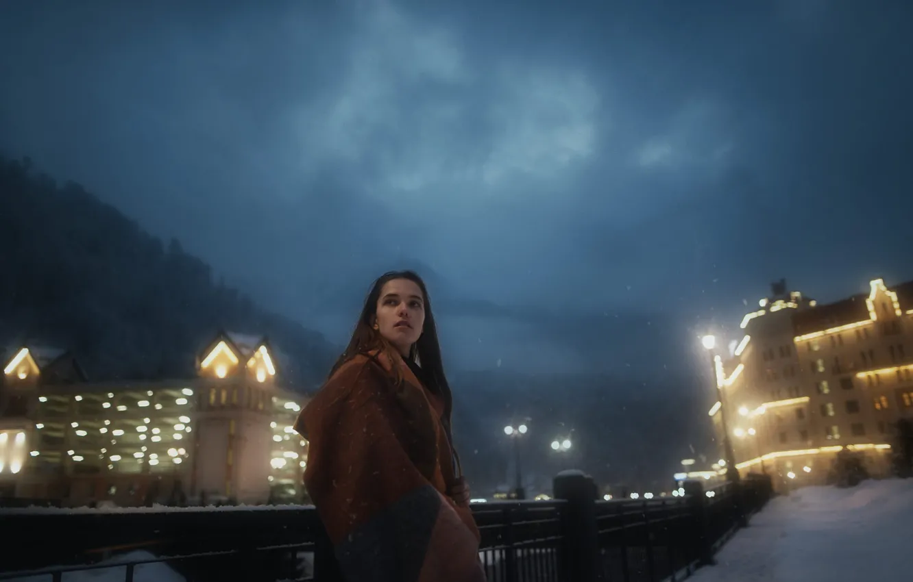 Photo wallpaper Nastya, the city, Tatiana Mertsalova, night