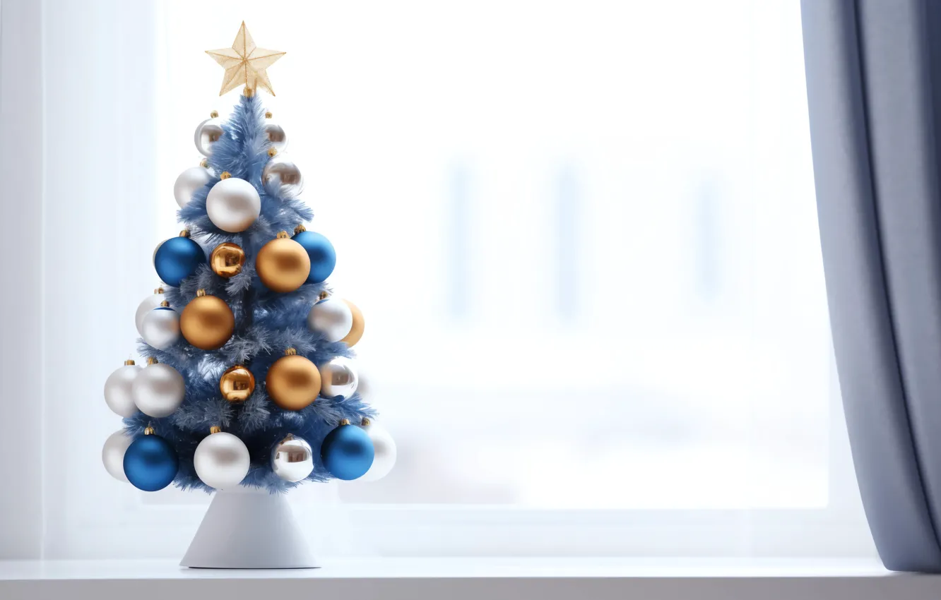Photo wallpaper decoration, background, balls, tree, new year, Christmas, Christmas, balls