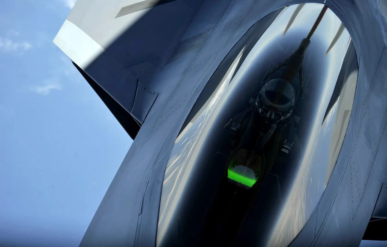 Photo wallpaper pilot, USAF, F-22 Raptor, Cockpit