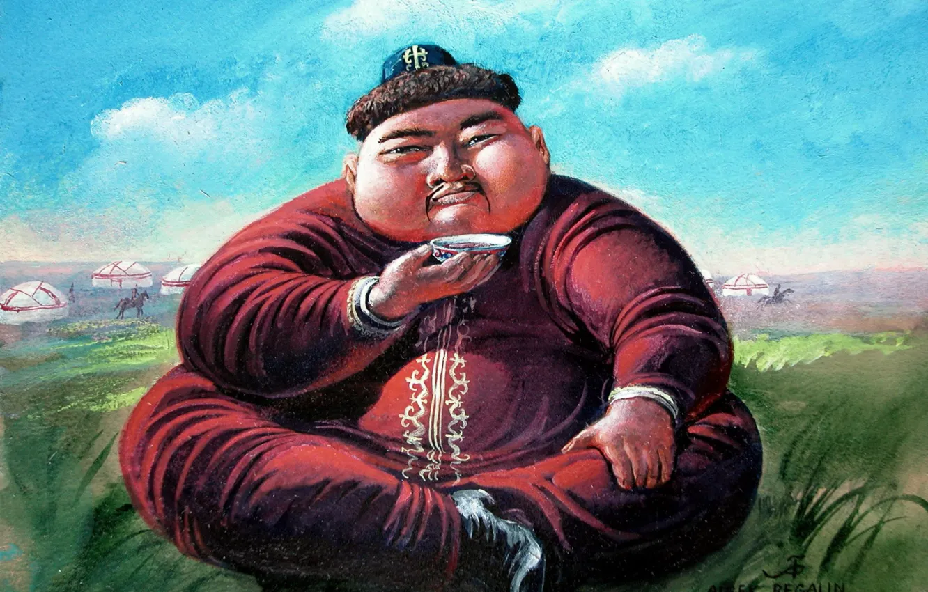 Photo wallpaper bowl, Yurt, Aibek Begalin, Two thousand five, Bai