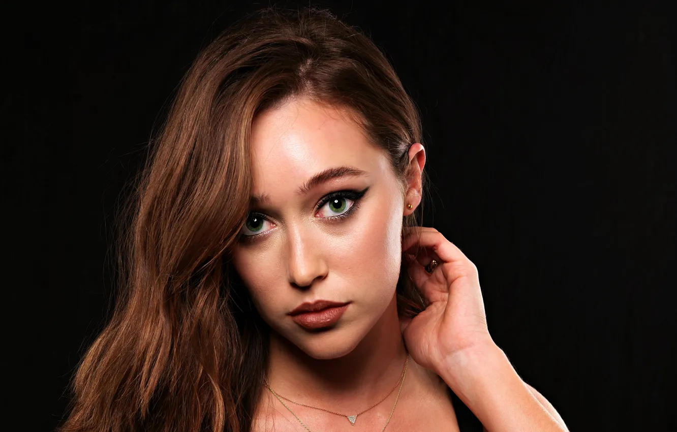 Photo wallpaper eyes, lips, brunette, beautiful girl, portrait, Alycia Debnam Carey