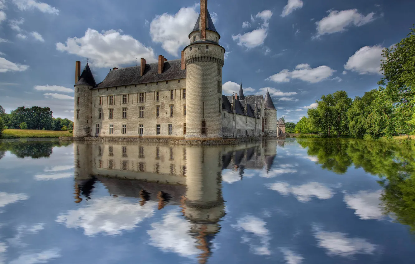 Photo wallpaper water, Castle, reflection, Lake