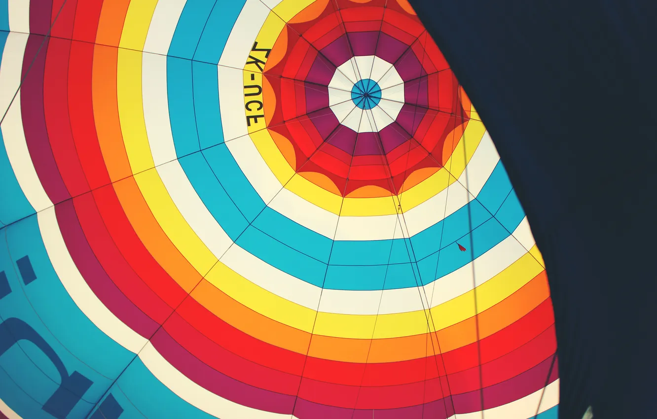 Photo wallpaper yellow, balloon, blue