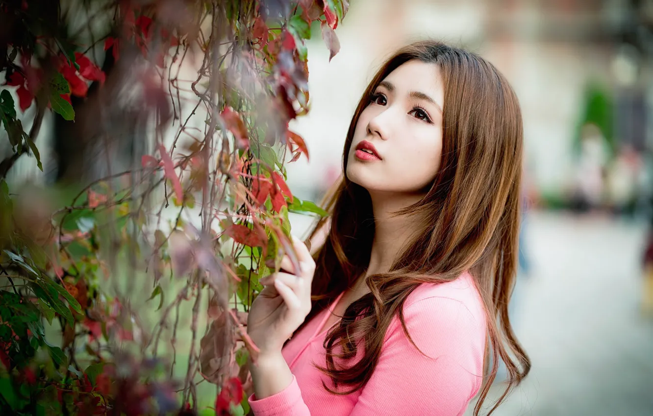 Photo wallpaper girl, Asian, cutie