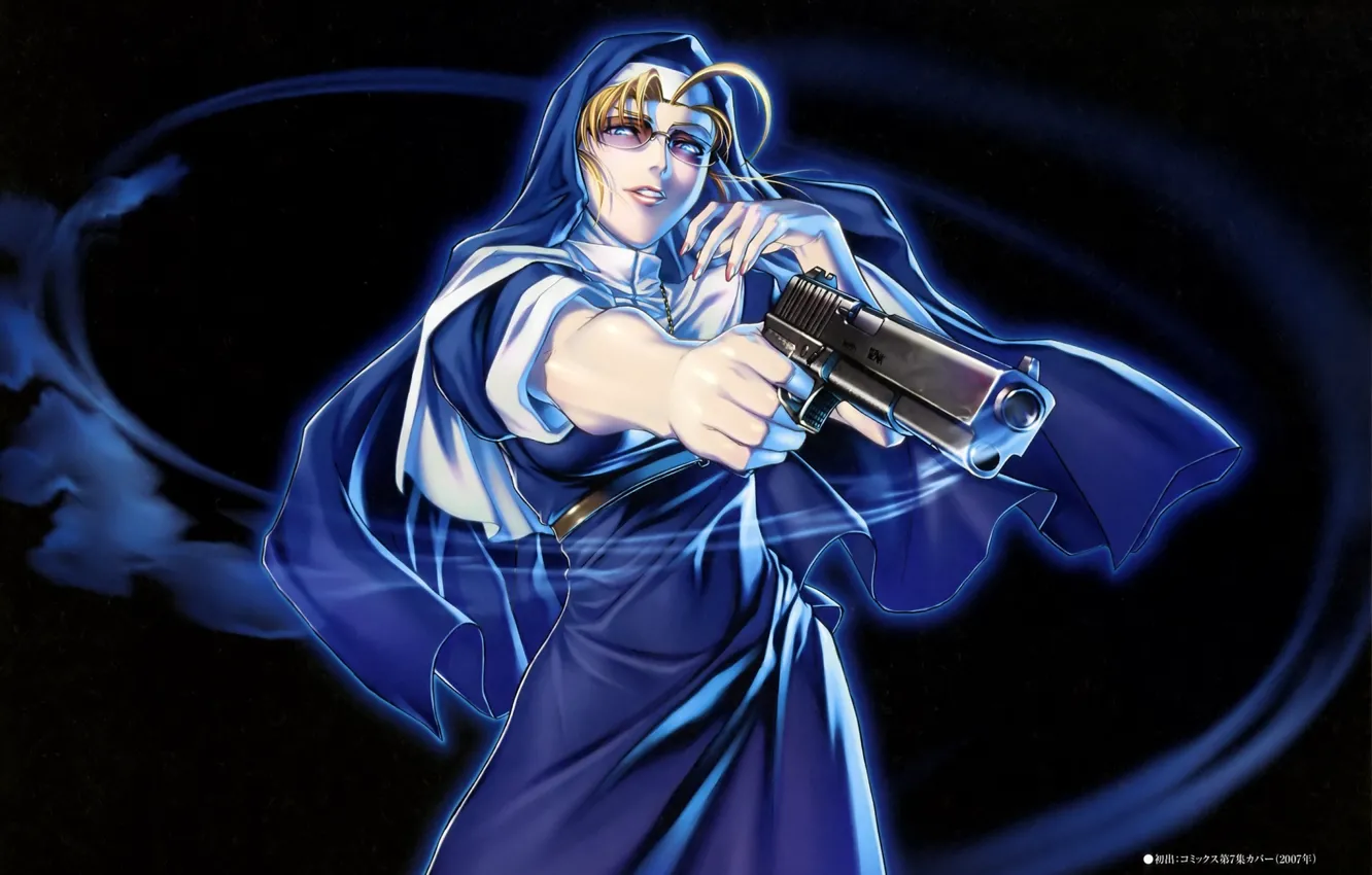 Photo wallpaper gun, shot, Black Lagoon, nun, cool, hell of a grin, Mercenary, Pirates of the Black …
