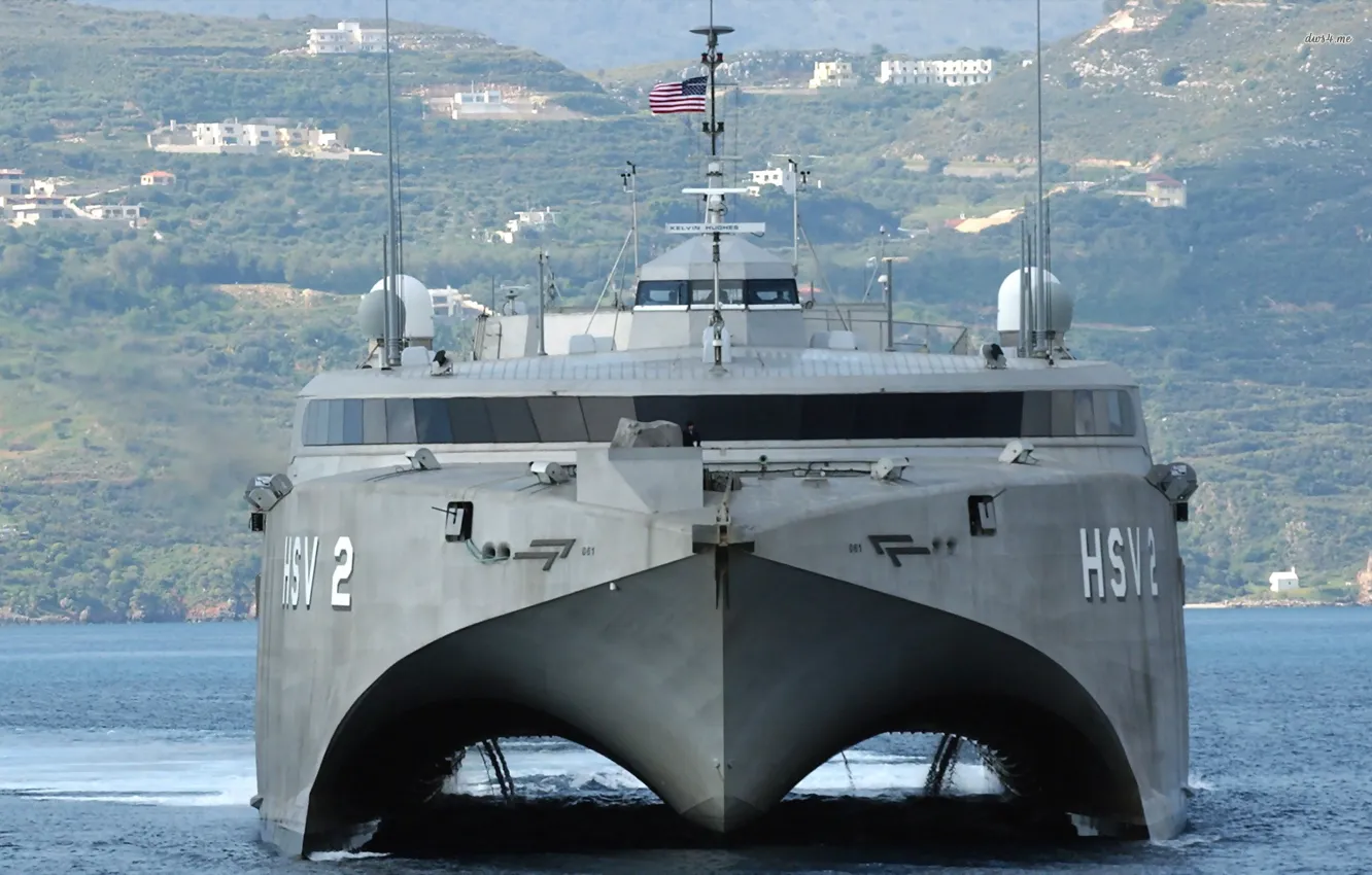 Photo wallpaper catamaran, US NAVY, hybrid, HSV-2 Swift, High Speed Vessel, High-speed ship
