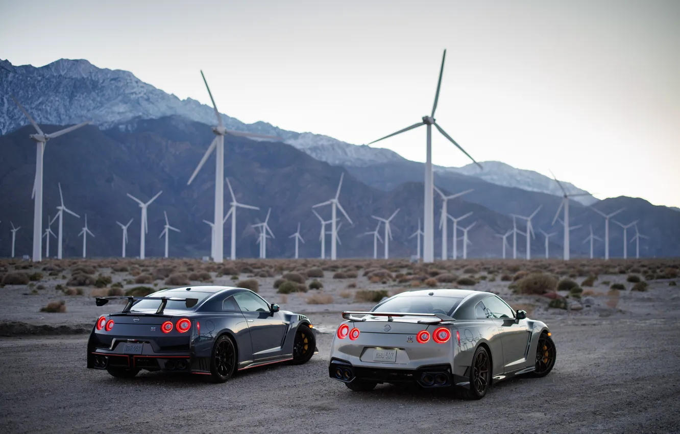 Photo wallpaper Nissan, GT-R, cars, R35, wind generator, rear view, Nissan GT-R Nismo, 2023