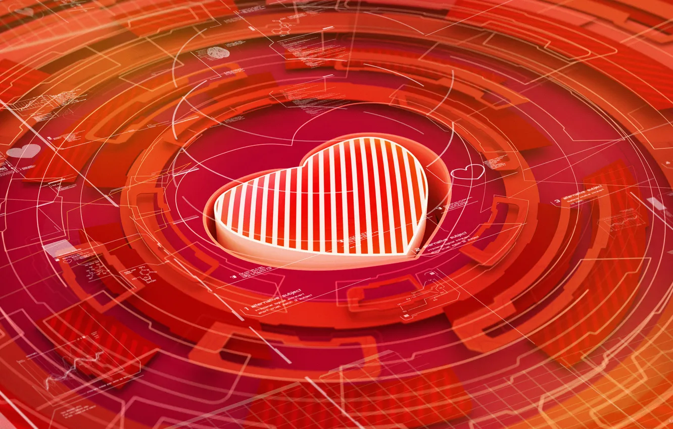 Photo wallpaper circles, heart, render, hq Wallpapers