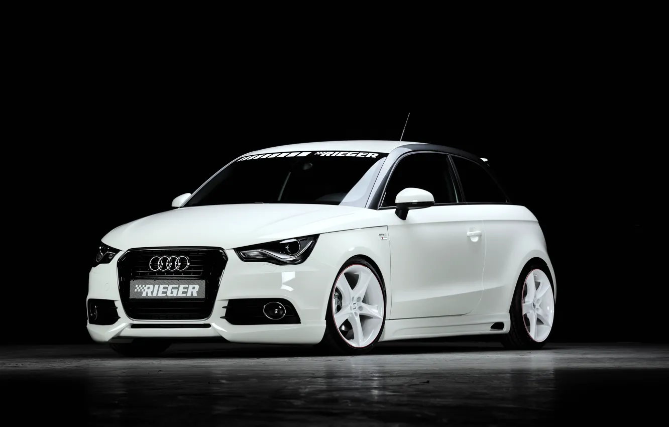 Photo wallpaper Audi, Audi, tuning, white, 2013, Rieger