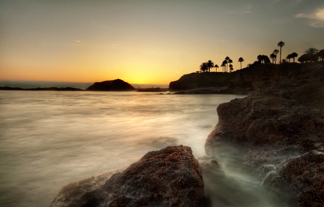 Photo wallpaper the sky, water, landscape, stones, photo