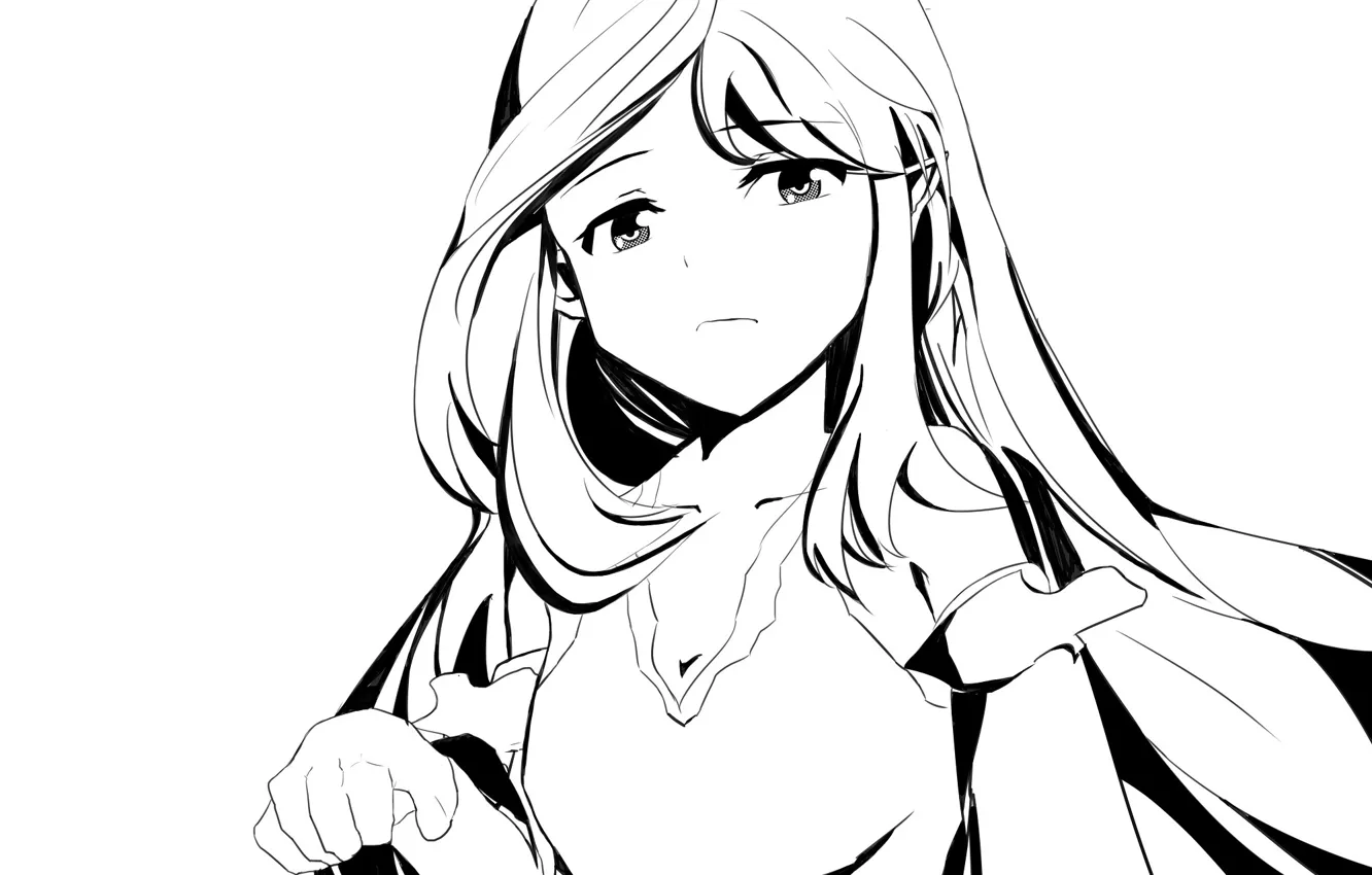 Photo wallpaper look, girl, anime, coloring