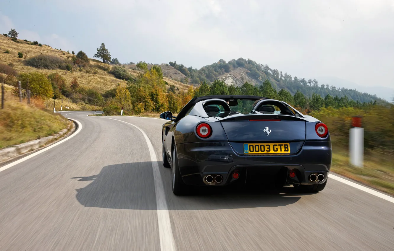 Photo wallpaper car, Ferrari, road, SA Aperta, rear view, Ferrari SA Aperta