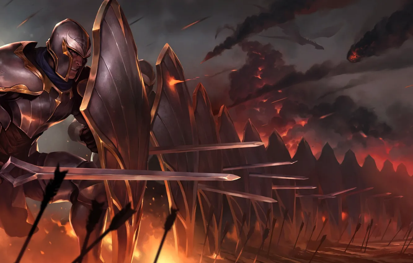 Photo wallpaper shield, war, Legends of Runeterra, army