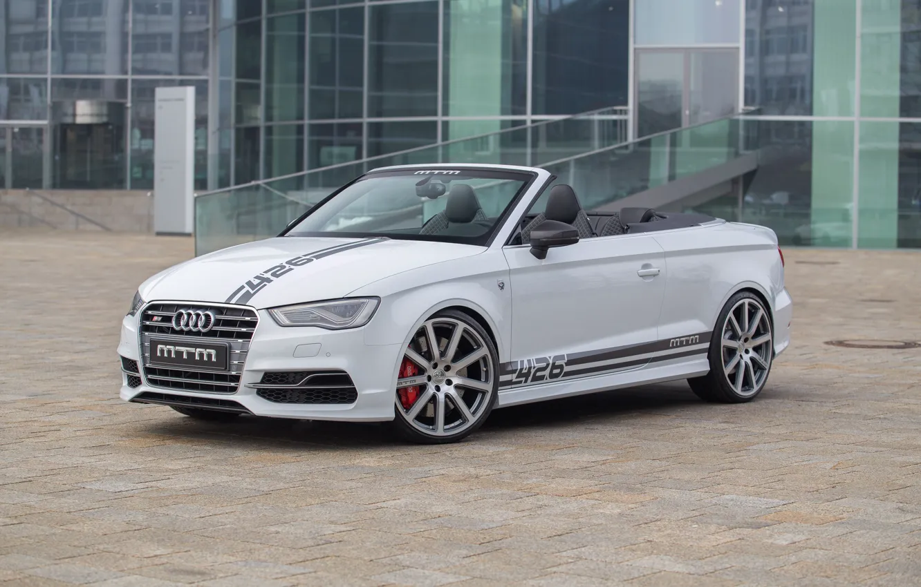Photo wallpaper Audi, the building, area, drives, Cabriolet, 2015
