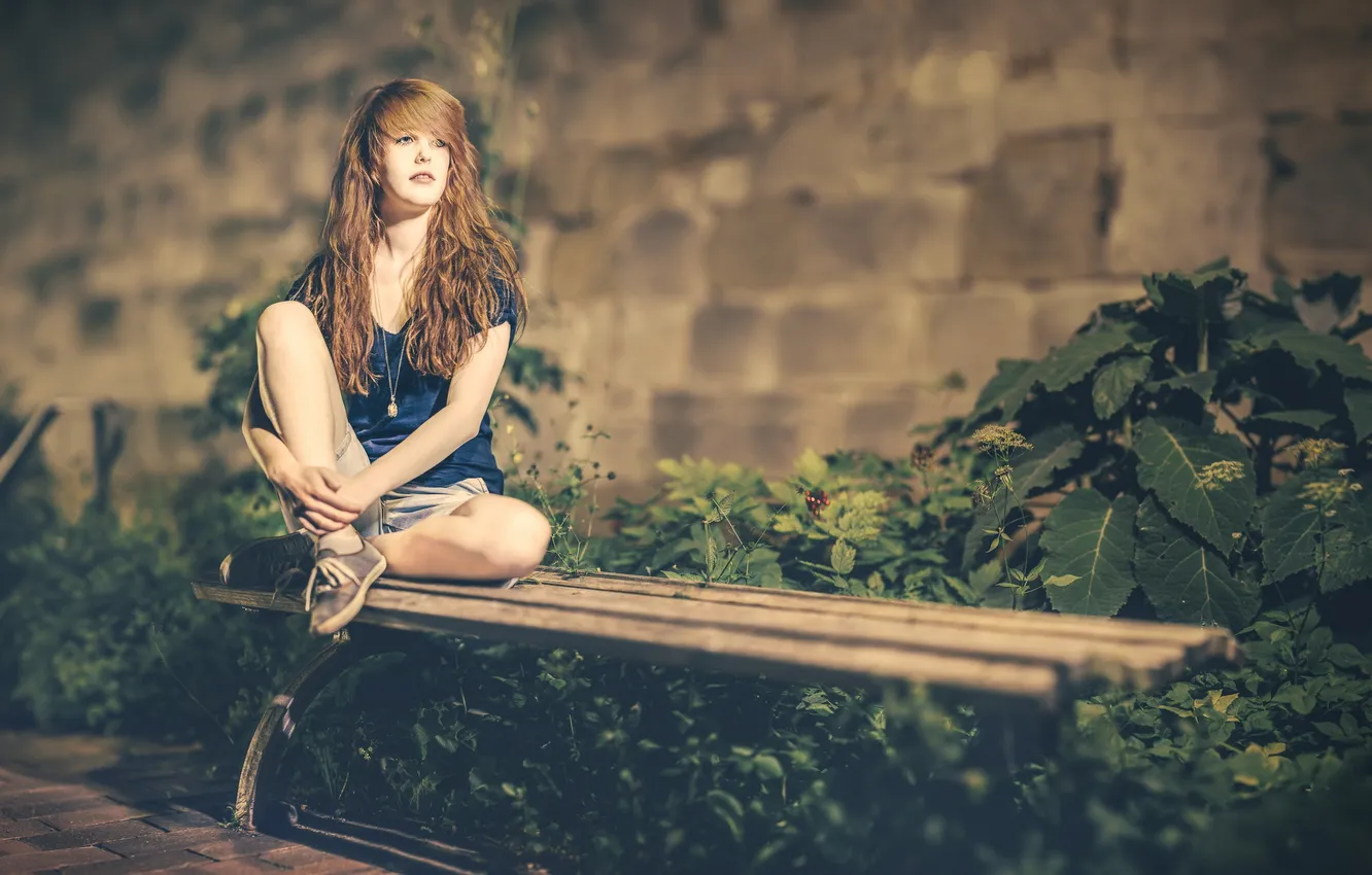 Photo wallpaper girl, pose, background