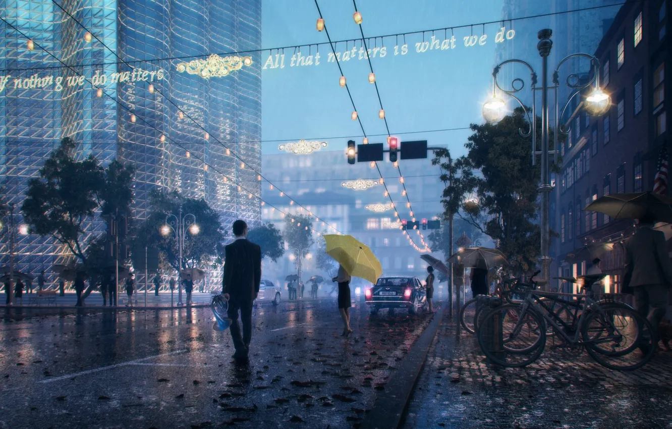 Photo wallpaper the city, street, Darling Violetta