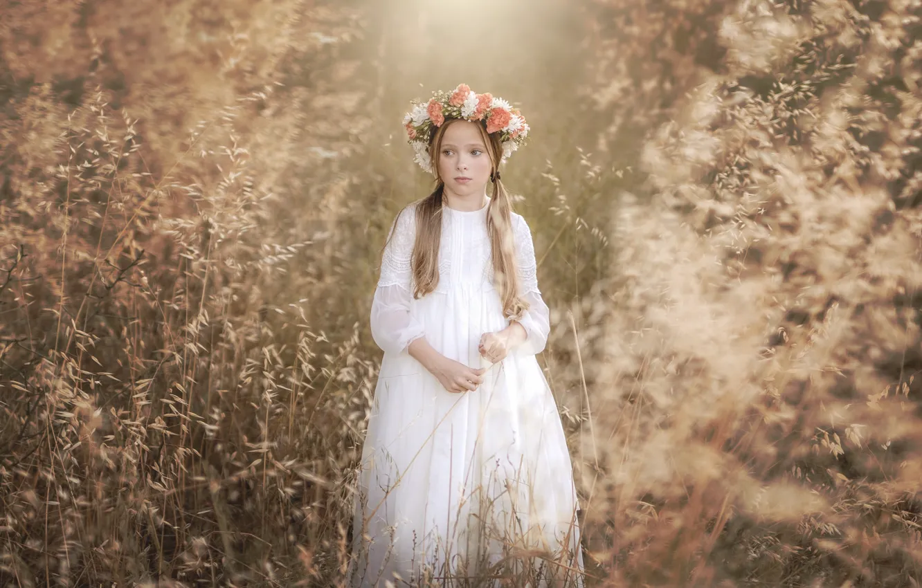 Photo wallpaper light, nature, girl