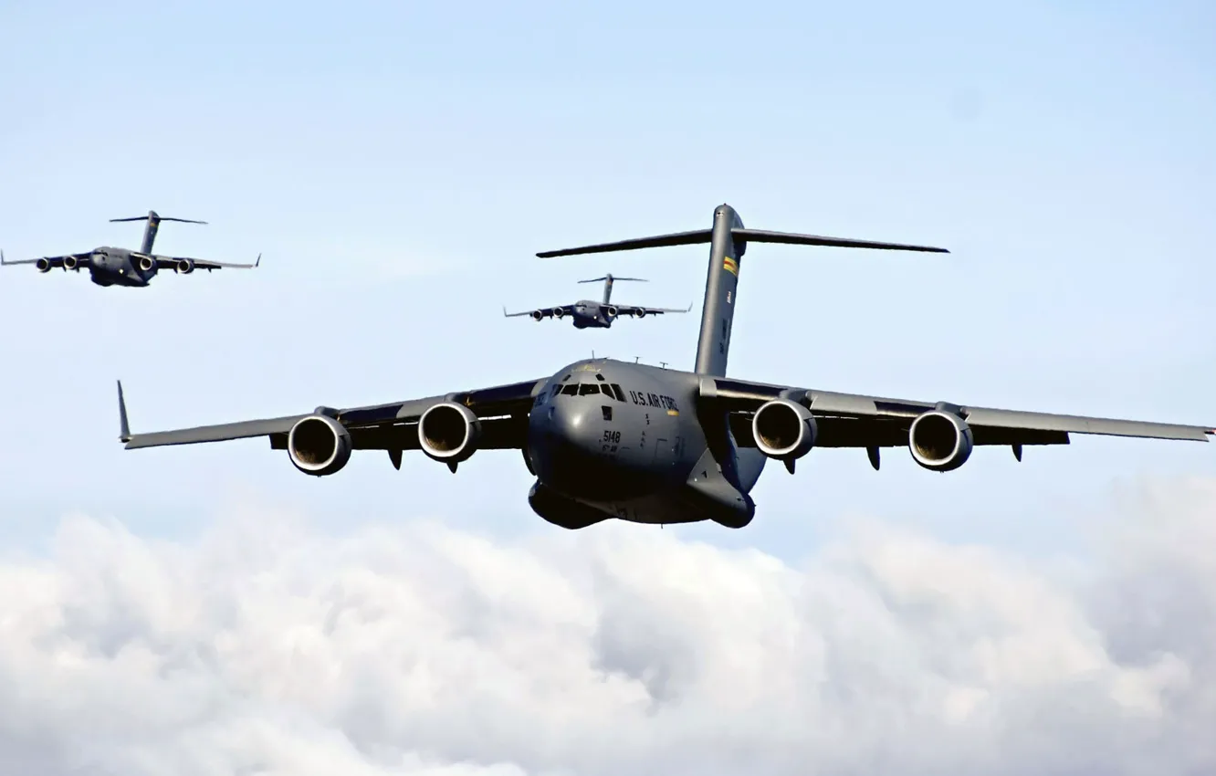 Photo wallpaper the plane, C-17 Globemaster, military transport