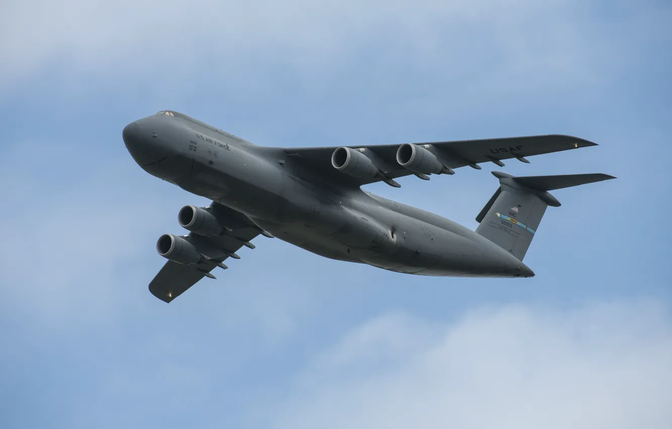 Photo wallpaper UNITED STATES AIR FORCE, military transport aircraft, American strategic, high load capacity, C-5M Super Galaxy