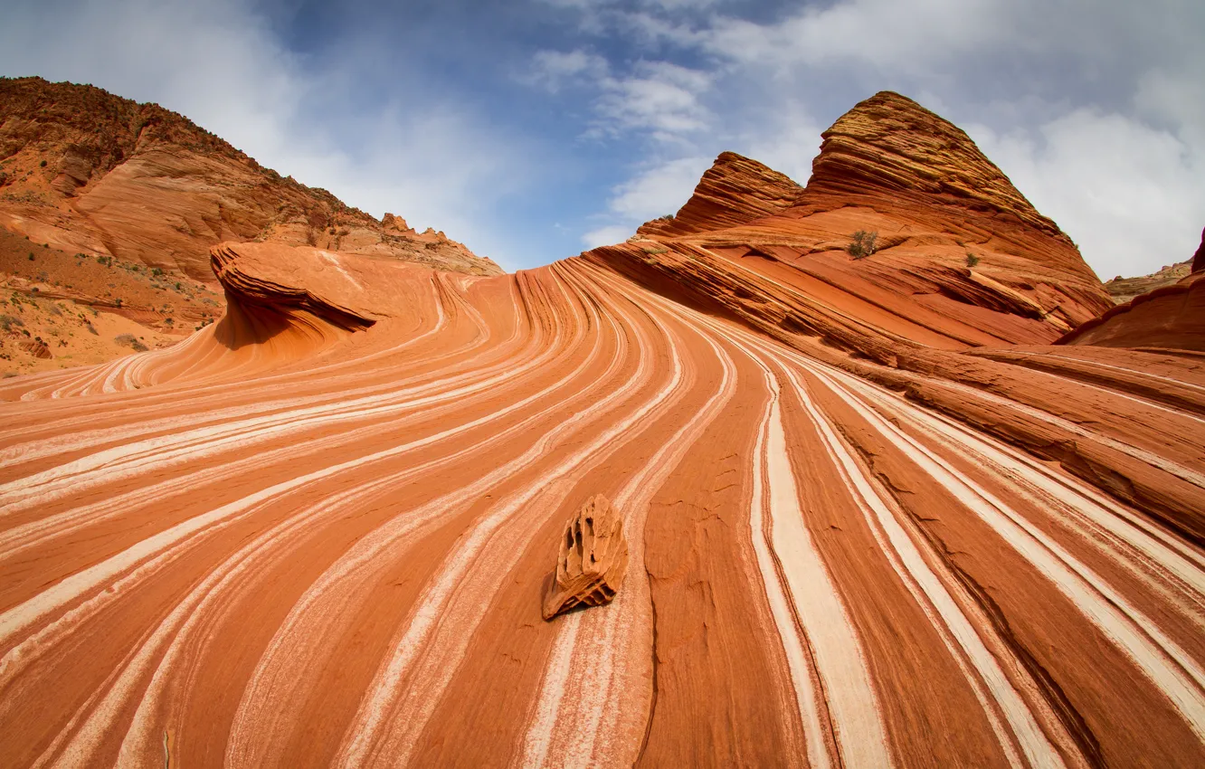 Photo wallpaper the sky, line, rocks, texture, canyon, Coyote Buttes