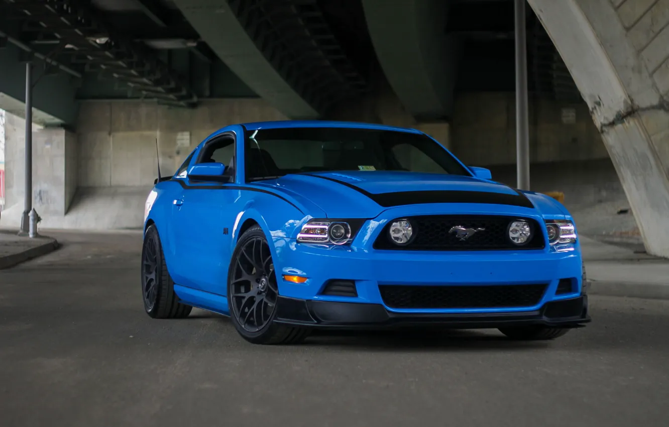 Photo wallpaper Mustang, Ford, blue, RTR