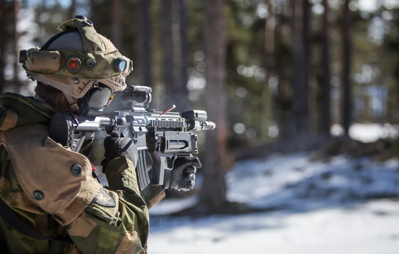 Photo wallpaper weapons, army, soldiers, Norwegian Army
